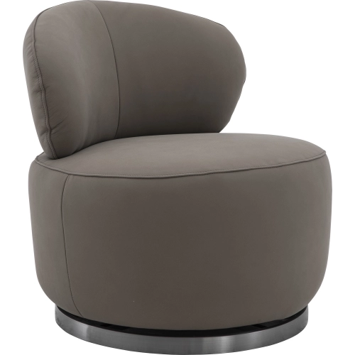 Nubo Swivel Accent Chair in Brownie Leather